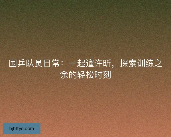 国乒队员日常：一起遛许昕，探索训练之余的轻松时刻